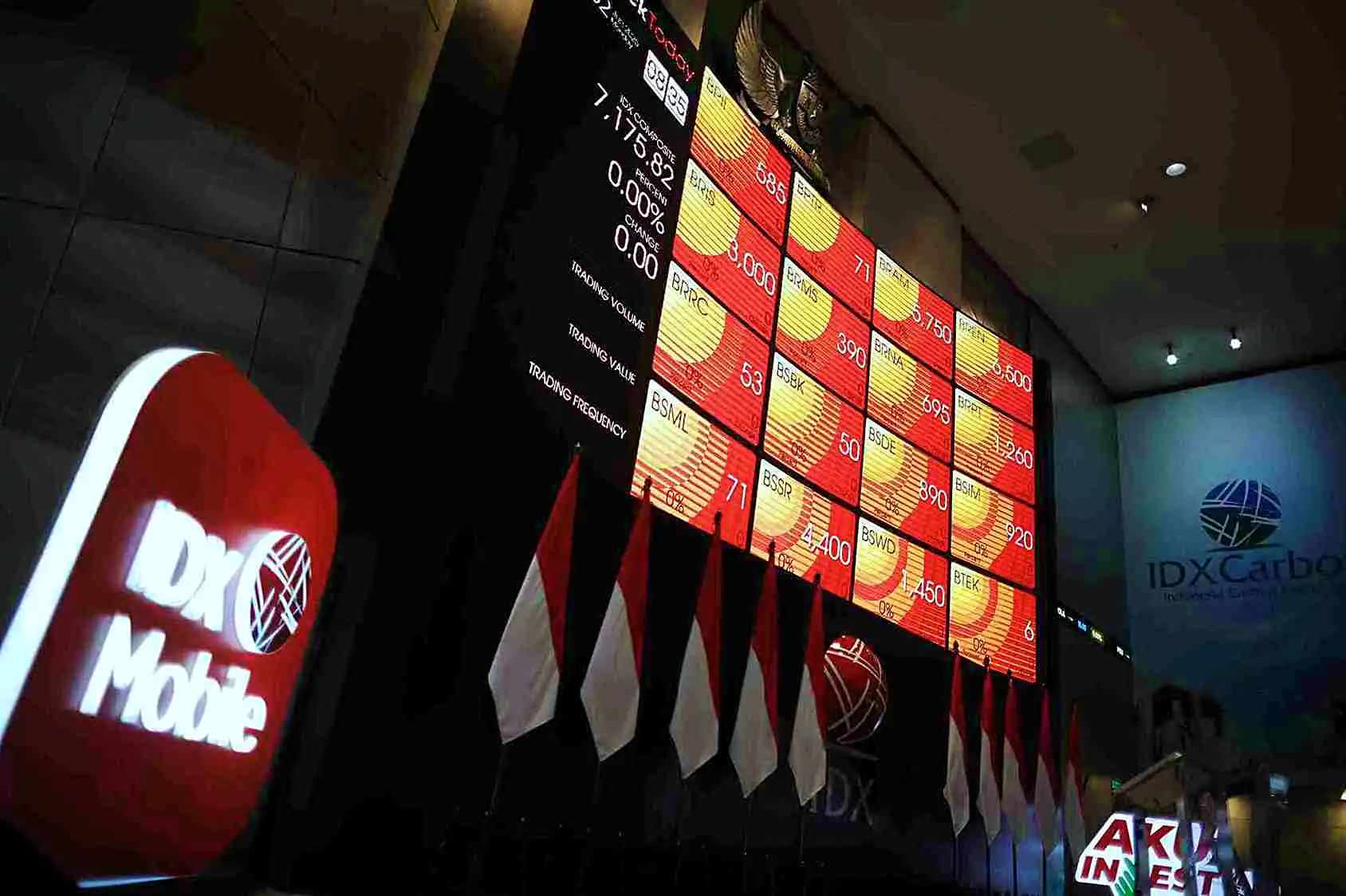 Layar pantau saham di pusat main hall Bursa Efek Indonesia (BEI), Jakarta, Rabu, 21 Maret 2025. (Foto: Dok. KabarBursa)