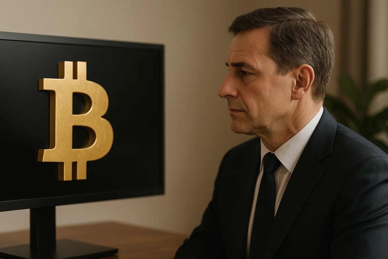 Institusi mulai lirik bitcoin lewat ETF dan treasury, tapi porsinya masih kecil dibanding investor ritel. Permintaan belum jadi arus utama. Gambar dibuat oleh AI untuk KabarBursa.com.