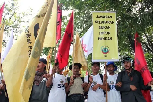 SPI kritik kesepakatan RI-AS yang bebaskan bea masuk produk pertanian AS. Ketergantungan pangan dinilai kian dalam, kedaulatan terancam. Foto: Dok. SPI