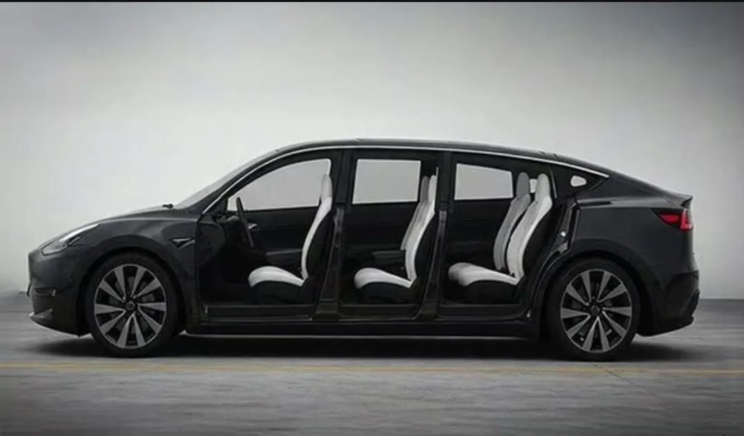 Bocoran desain Tesla Model YL dengan kabin luas dan tiga baris kursi. Foto: dok. Tesla China