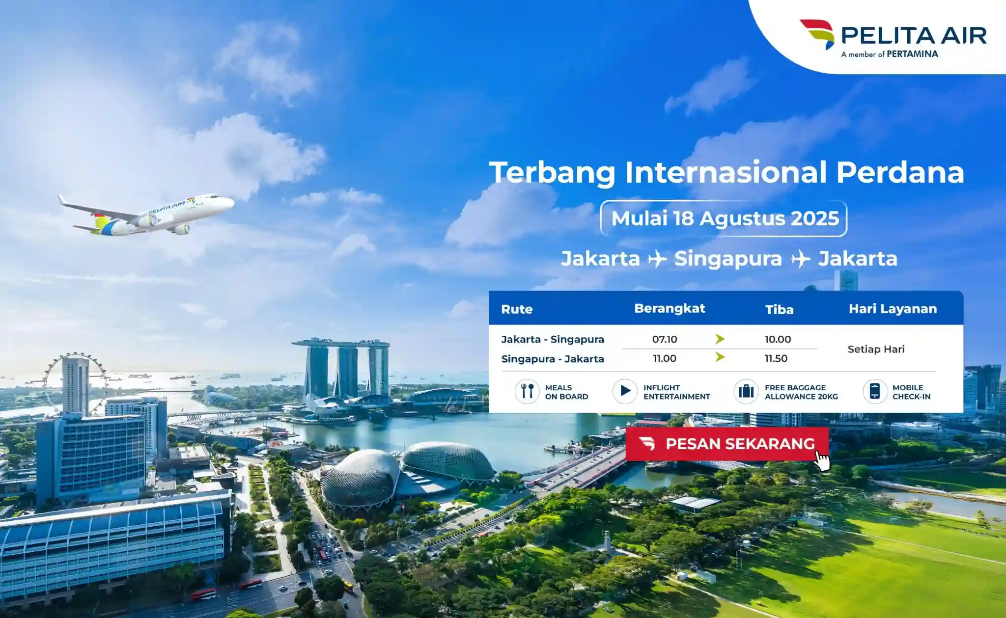 Ilustrasi layanan internasional Pelita Air. Foto: Dok Peilita Air.