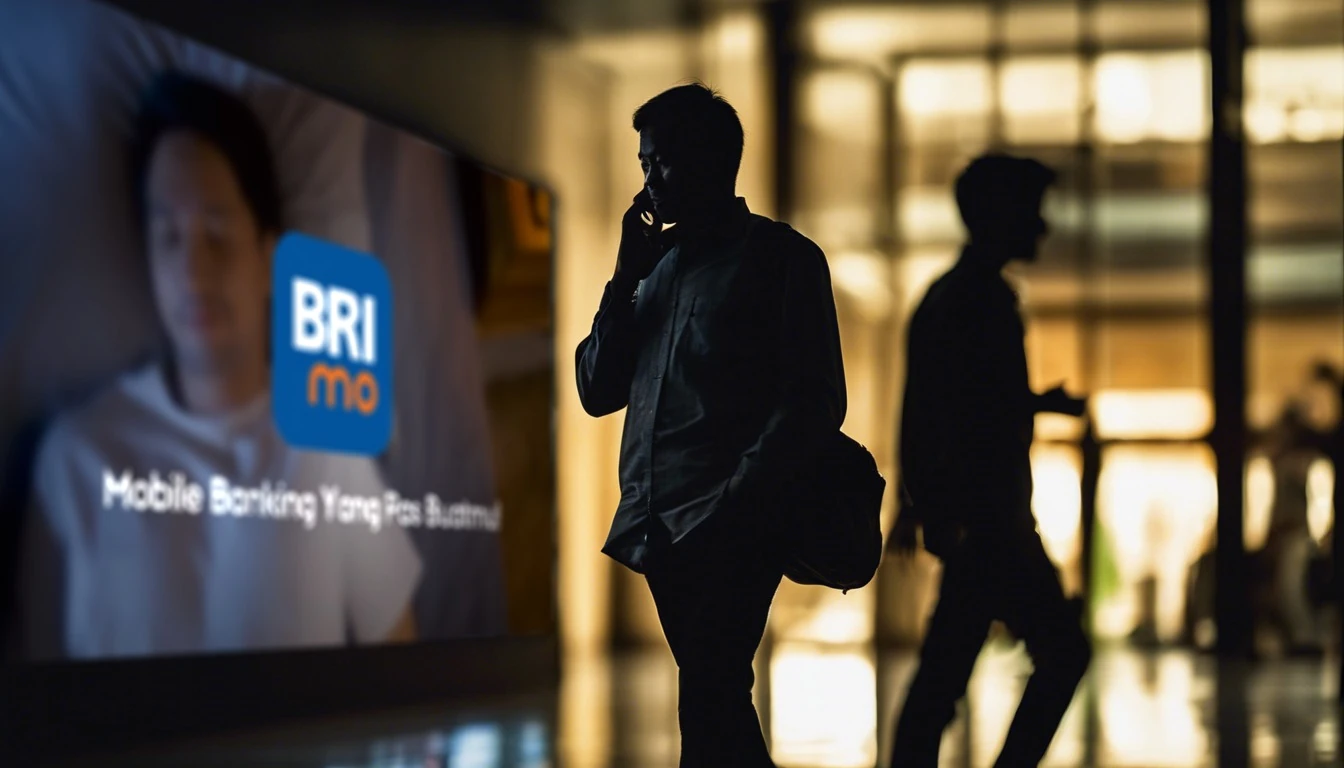 Ilustrasi: Seorang melintas di depan reklame digital BRImo. (Foto: Dok Perusahaan)