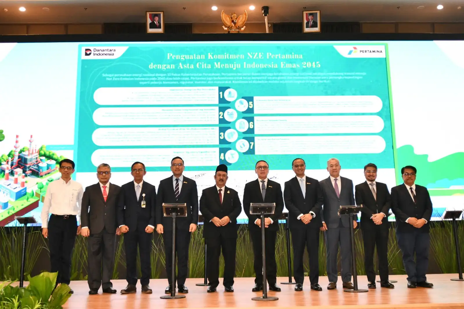 Pertamina perkuat komitmen NZE dengan meluncurkan Universitas Pertamina Sustainability Center, dengan penandatanganan MoU dengan Kementerian PPN/Bappenas. Foto: Pertamina.