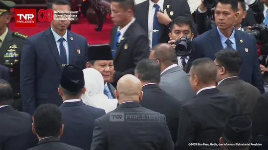 Presiden Prabowo Subianto memberikan pidato RAPBN 2026, Jumat, 15 Agustus 2025. Foto: Youtube TV Parlemen.