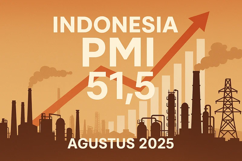 Ilustrasi peningkatan capaian Purchasing Managers Index (PMI) manufaktur Indonesia. Gambar dibuat oleh AI untuk KabarBursa.com. 