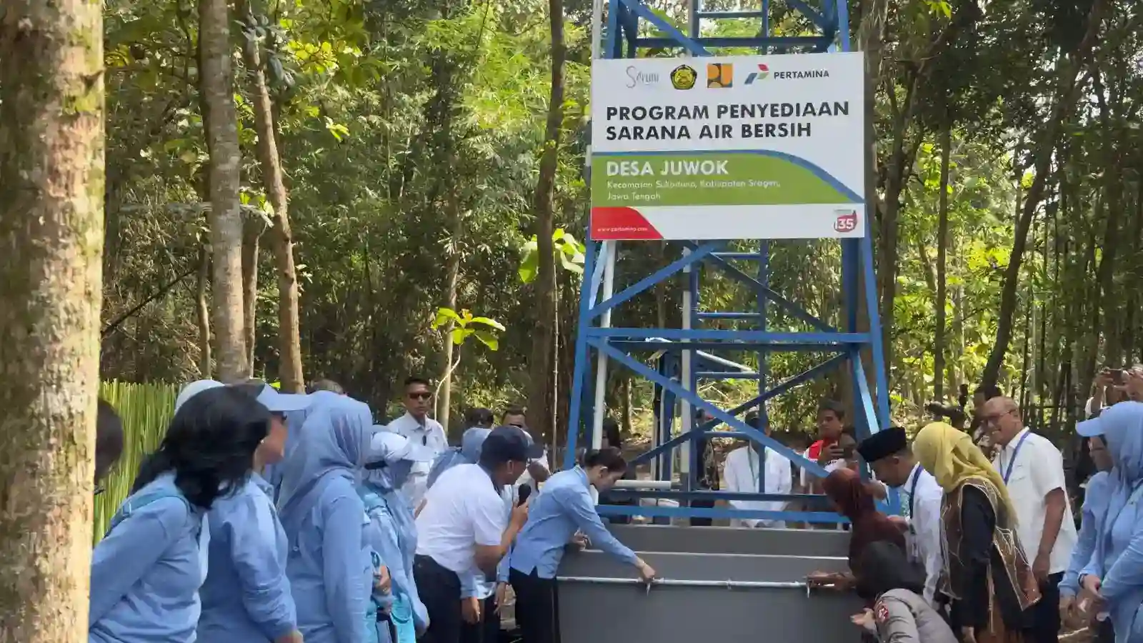 Pertamina bantu warga Sragen dengan pendirian 16 sumur bor air bersih sekaligus memberikan pelatihan pengelolaan sarana air. Foto: dok. Pertamina