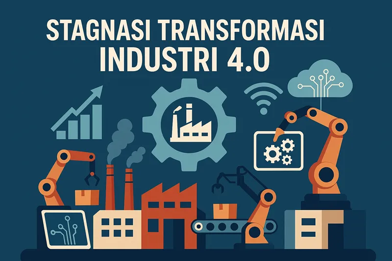 Ilustrasi industri 4.0 yang belum optimal. Gambar dibuat oleh AI untuk KabarBursa.com. 