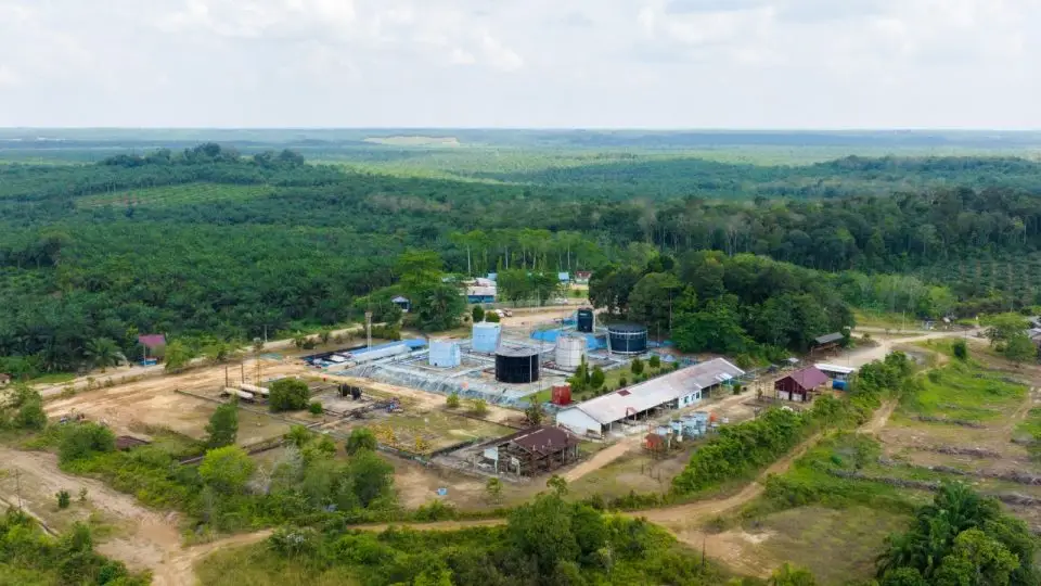 Pengeboran sumur Kayuara-20 di Blok Kampar, Riau. Foto: Dok EMP