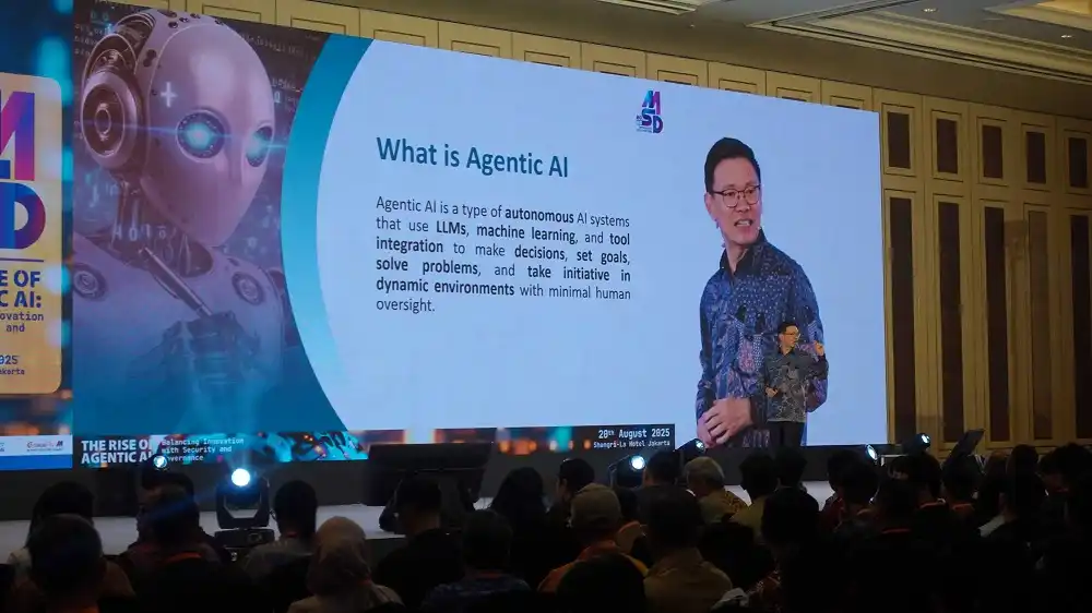 Presiden Direktur MTDL, Susanto Djaja saat memberikan presentasi pada Metrodata Solution Dayt (MSD) 2025. Dok MTDL