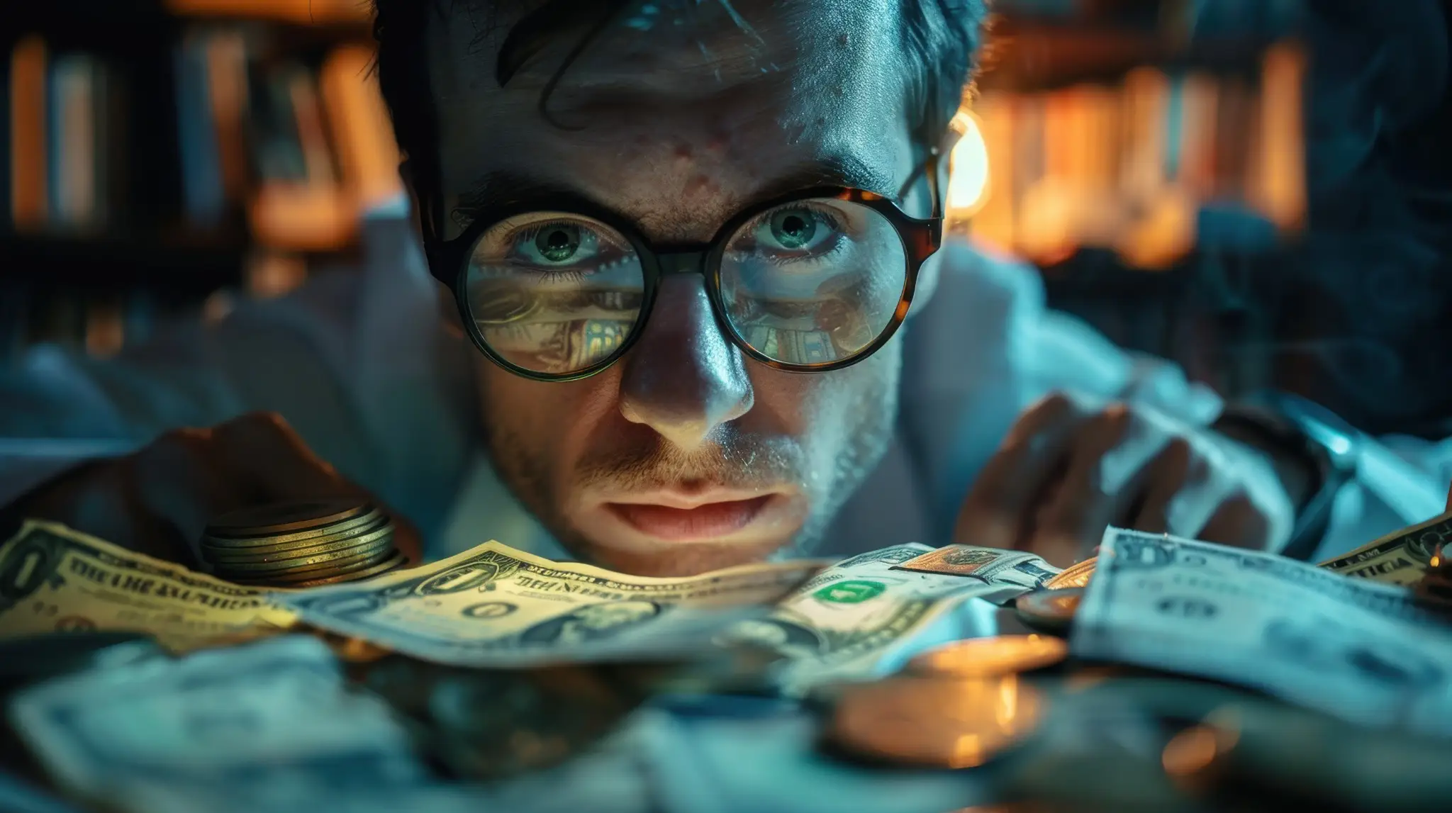 Ilustrasi, pria di hadapan dolar AS. Foto: Freepik.