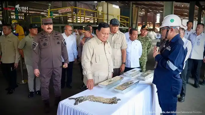 Presiden Mengunjungi Shelter Timah Hasil Rampasan Tambang Ilegal. Foto: Tangkapan Layar