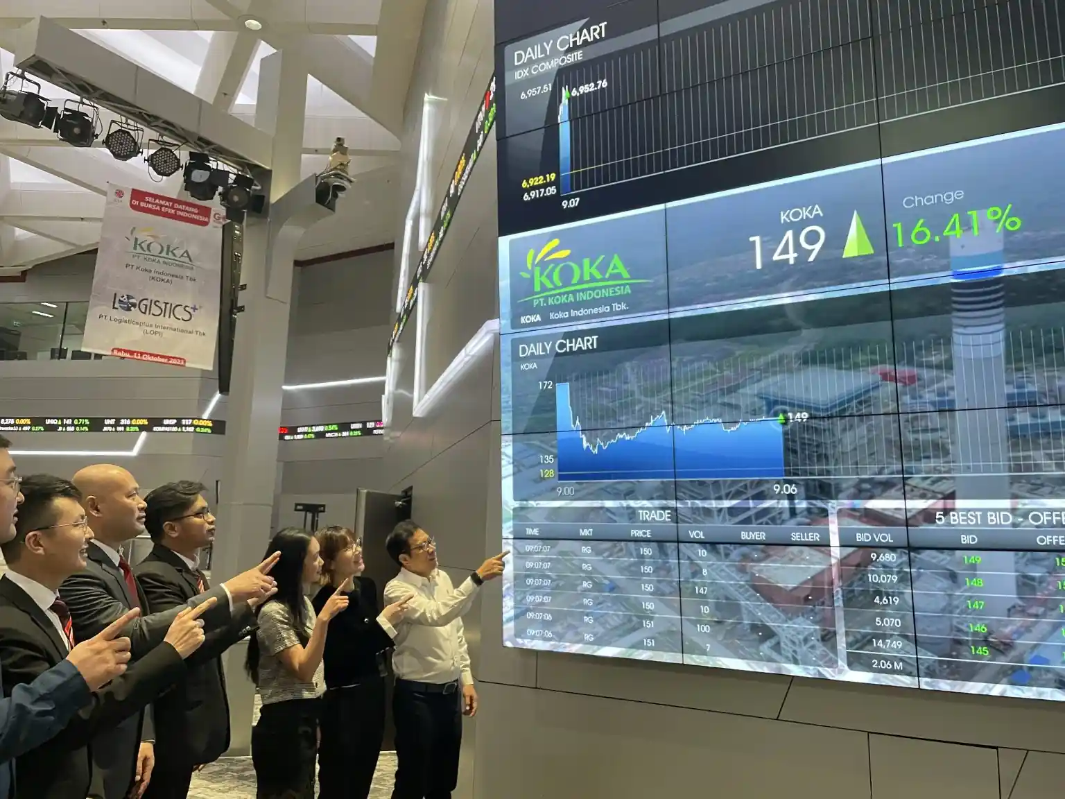 PT Koka Indonesia (KOKA) saat melakukan pencatatan saham perdana (IPO) di BEI. Foto: Dok Perusahaan.