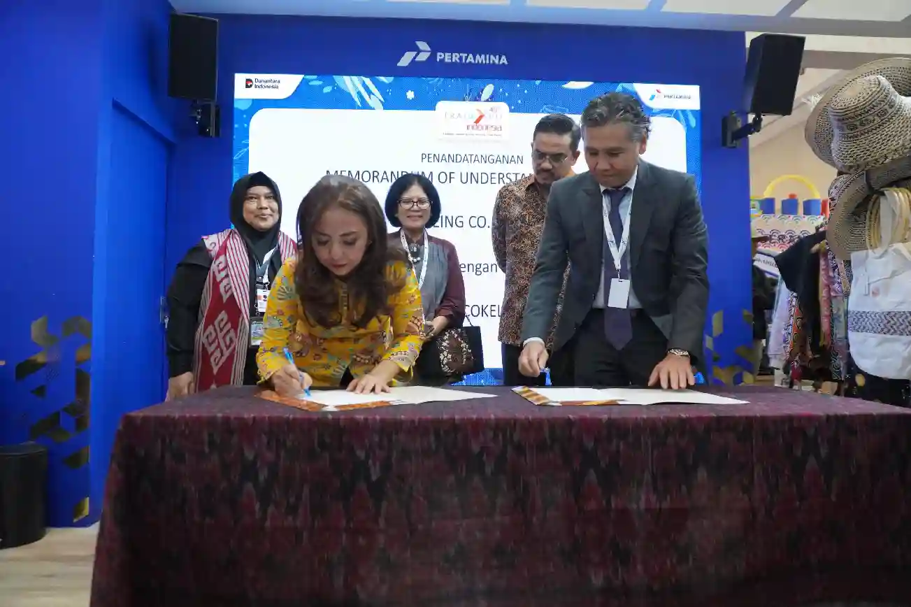 Hari Pertama TEI 2025, UMKM binaan Pertamina raup transaksi fantastis untuk ekspor Cokelat ke Jepang. Foto: dok. Pertamina