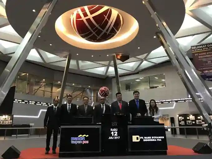 PT Mark Dynamics Indonesia Tbk (MARK) sesaat setelah melakukan IPO di BEI. Foto: Dok Perusahaan.