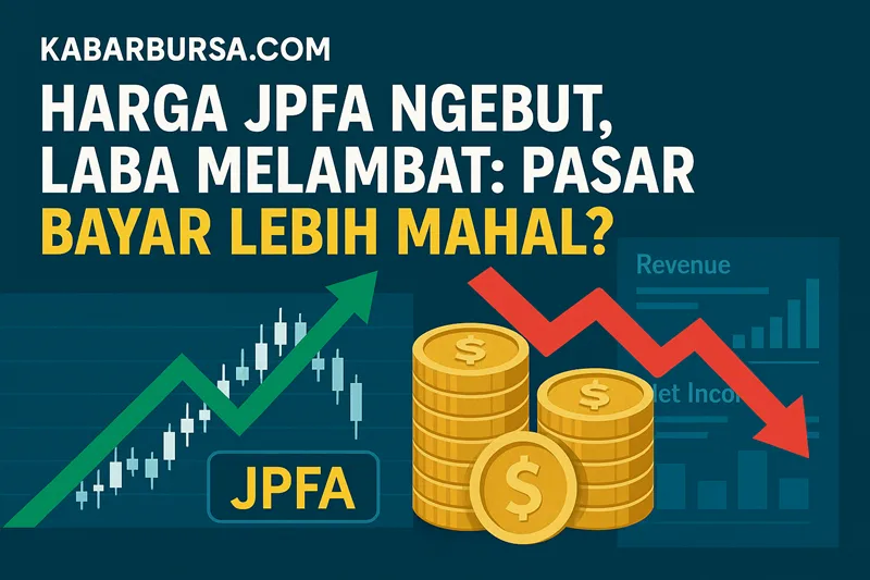 Ilustrasi pergerakan harga saham JPFA. Gambar ini dibuat oleh AI untuk KabarBursa.com.