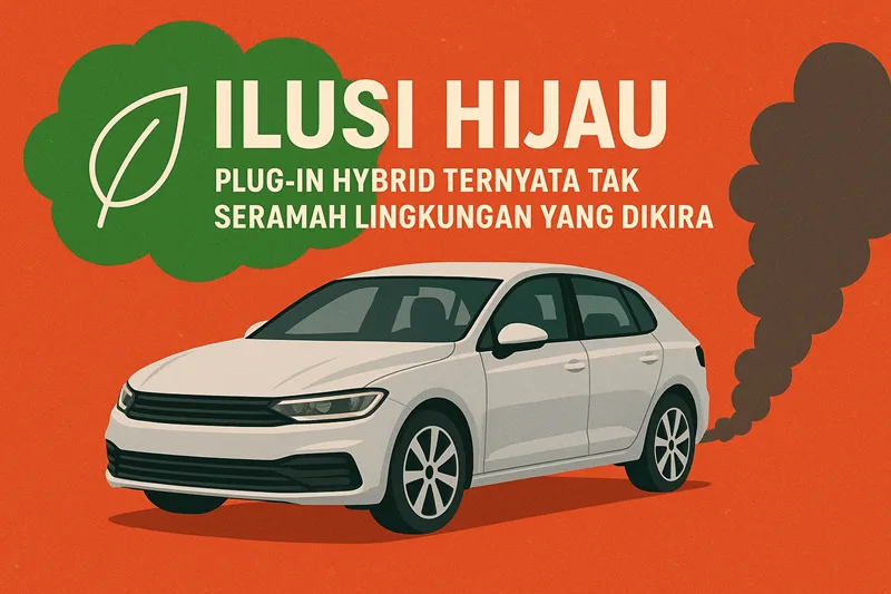 Ilustrasi T&E bongkar dugaan kebohongan atau ilusi hijau mobil plug-in-hybrid (PHEV). Gambar dibuat oleh AI untuk KabarBursa.com. 