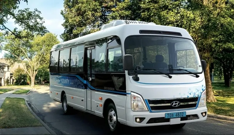 Bus listrik Hyundai County Electric siap jajaki Bali sebagai transportasi umum. Intip spesifikasinya. Foto: dok. Hyundai