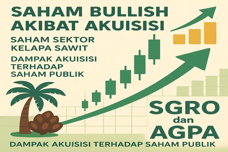 Ilustrasi peningkatan saham SGRO. Gambar dibuat oleh AI untuk KabarBursa.com.