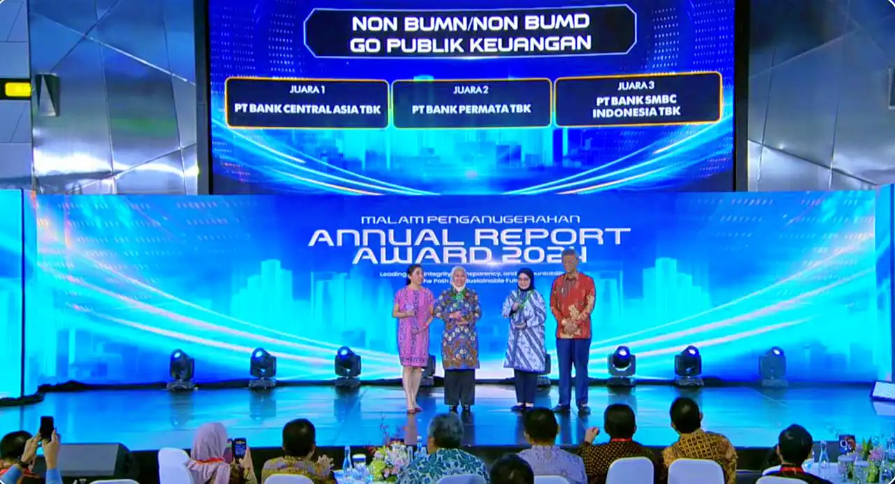 Pemenang  Annual Report Award (ARA) 2024 dalam sebuah seremoni yang digelar di Bursa Efek Indonesia, Jakarta pada Senin, 8 Desember 2025 malam. (Foto: Dok. BEI)