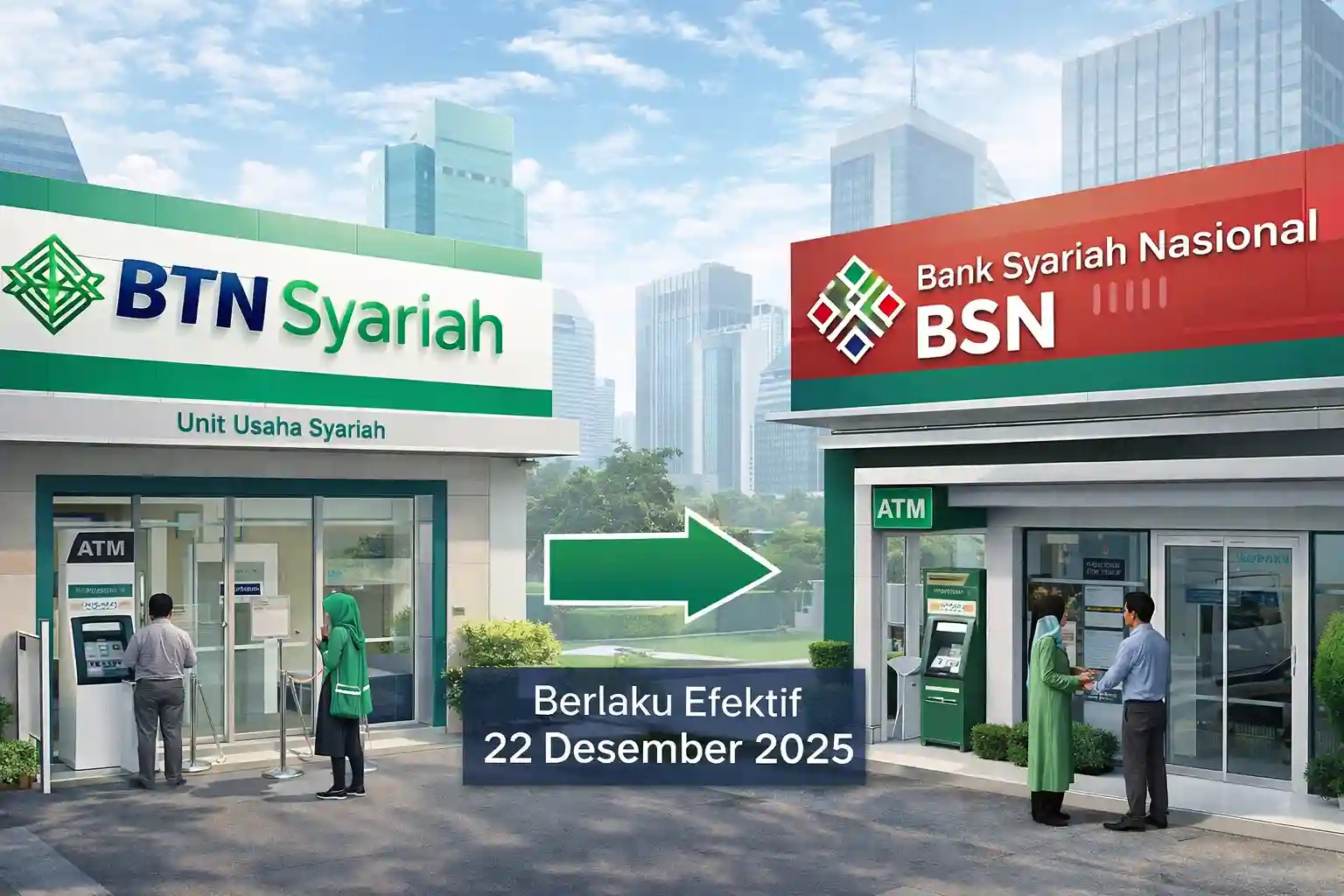 Ilustrasi spin off UUS BTN ke Bank Syariah Nasional. Foto: AI untuk KabarBursa.