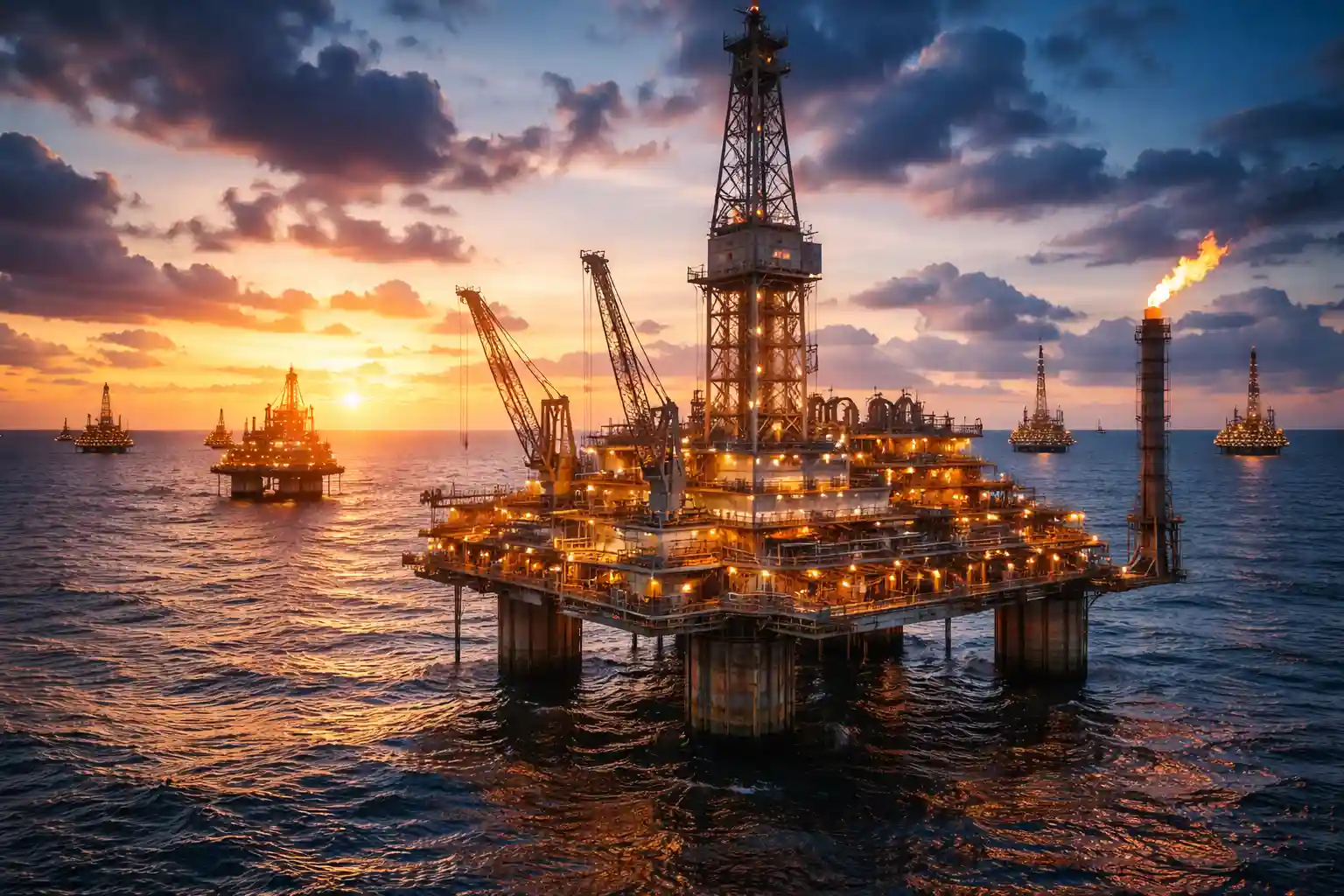 Ilustrasi rig minyak dunia. Foto: AI untuk KabarBursa.
