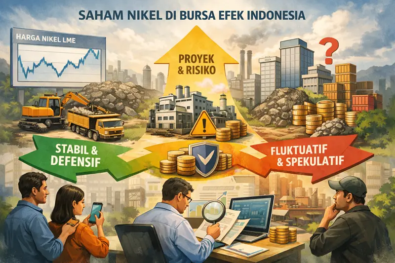 Ilustrasi saham nikel di Indonesia. Gambar dibuat oleh AI untuk KabarBursa.com.