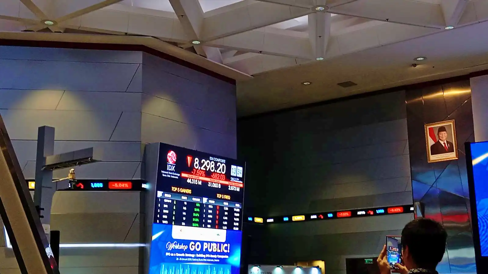 Papan pantau IHSG di Bursa Efek Indonesia (Foto: KabarBursa/Desty Luthfiani)