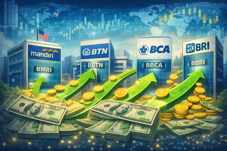 Ilustrasi masuknya dana asing ke saham-saham perbankan. Foto: AI untuk KabarBursa.