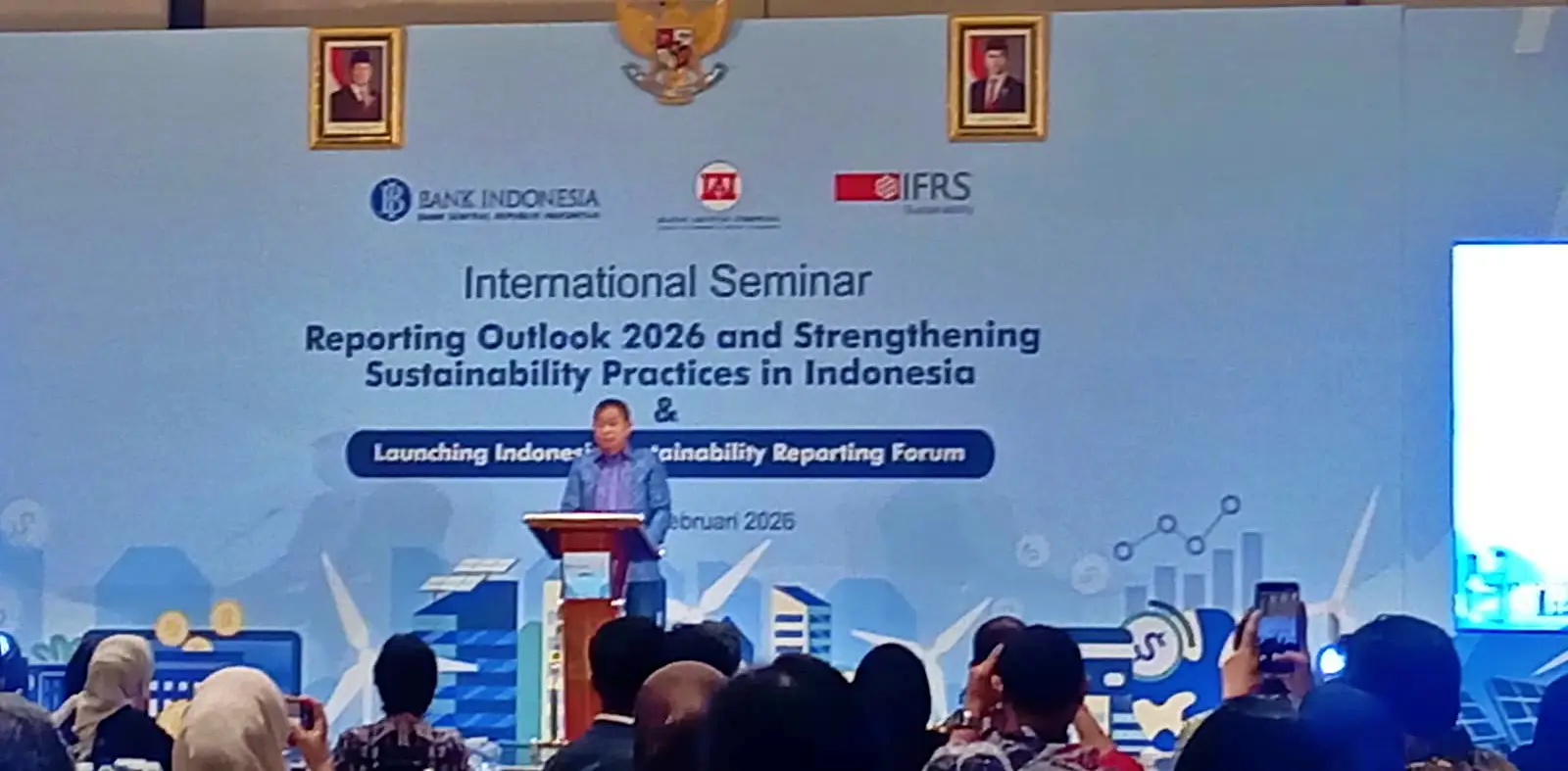 Ketua Indonesia Sustainability Reporting Forum (ISRF), Ignatius Jonan di Menara Danareksa, Jakarta pada Kamis, 12 Februari 2026. (Foto: Desty Luthfiani/KabarBursa.com)