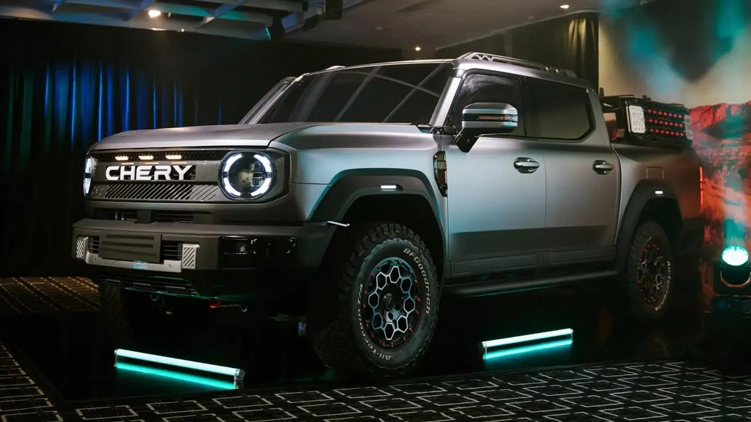 Chery bakal luncurkan mobil baru KP31 bermesin diesel PHEV. Desain sekilas mirip Ford Bronco dan Jeep Gladiator. Foto: Chery