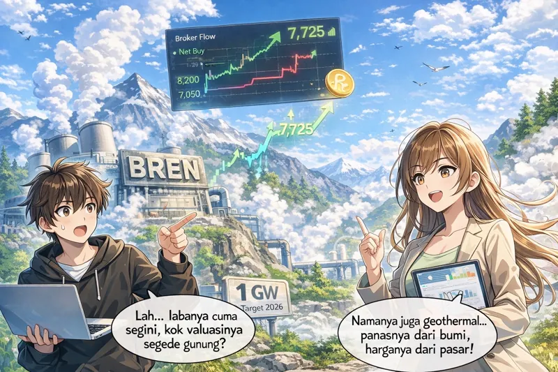 Saham BREN mulai memasuki fase konsolidasi setelah penurunan tajam dalam beberapa sesi perdagangan sebelumnya. Data broker flow memperlihatkan akumulasi dari se