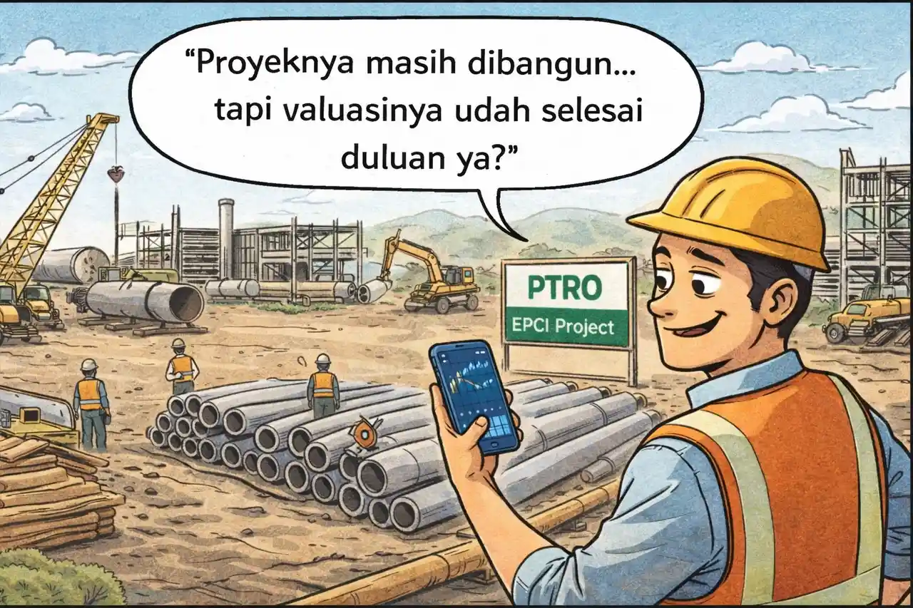 Saham PTRO masuk fase konsolidasi di tengah tekanan asing dan valuasi tinggi. Mampukah kinerja menyusul ekspektasi pasar? Gambar dibuat oleh AI untuk KabarBursa
