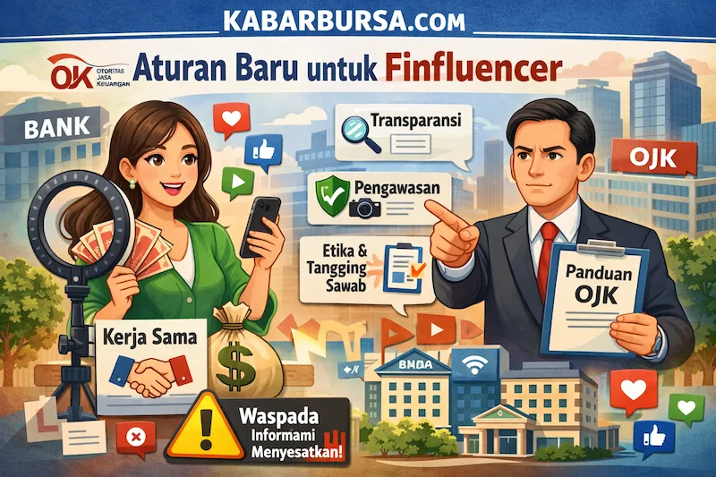 Ilustrasi penggunaan finfluenser di perusahaan bank. Gambar dibuat oleh AI untuk KabarBursa.com