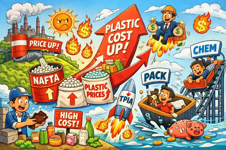 Ilustrasi kenaikan harga nafta sangat berdampak pada harga plastik, yang secara signifikan memberikan sentimen negatif pada sejumlah emiten barang baku di Tanah