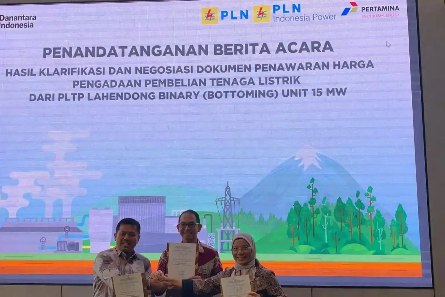 Penandatanganan Berita Acara Kesepakatan Tarif PGE-PLN IP (Dok: Pertamina Geothermal Energy).