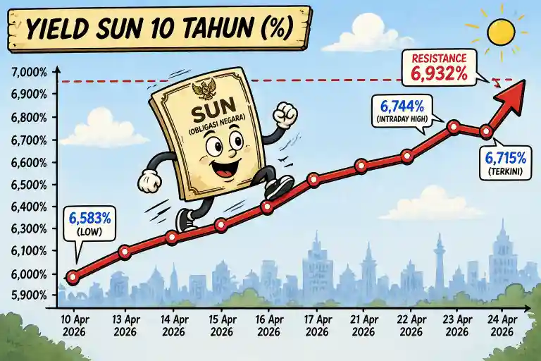 Yield SUN 10 tahun naik ke kisaran 6,715 persen dan bahkan sempat menyentuh level tertinggi di 6,744 persen. (Foto: dok KabarBursa)