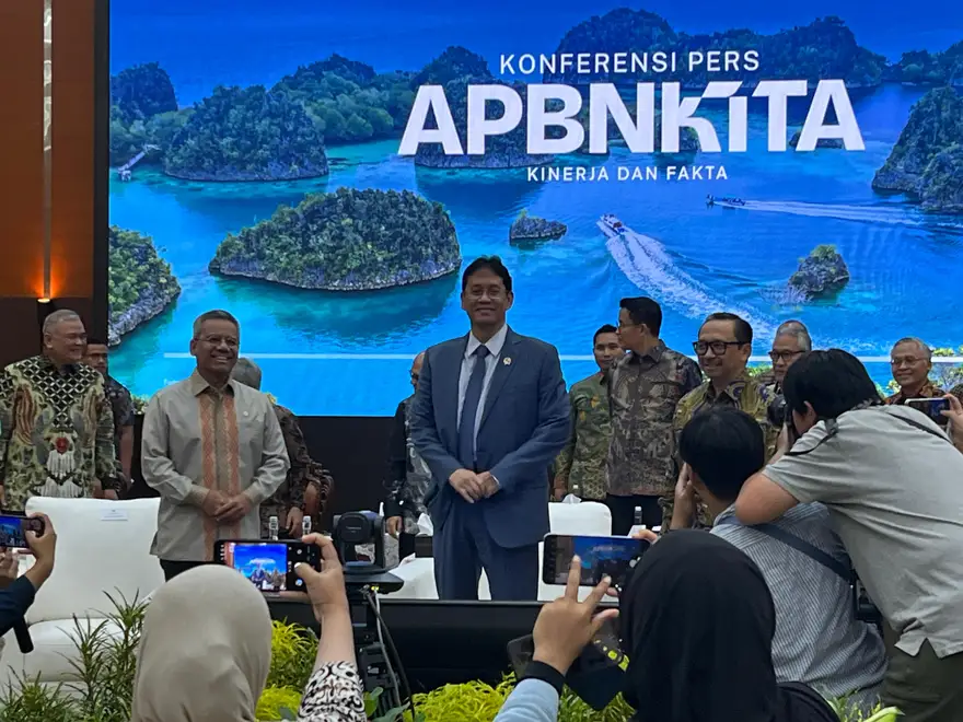 Menteri Keuangan Purbaya Yudhi Sadewa dalam konferensi pers APBN Kita. (Foto: Dok KabarBursa.com) 