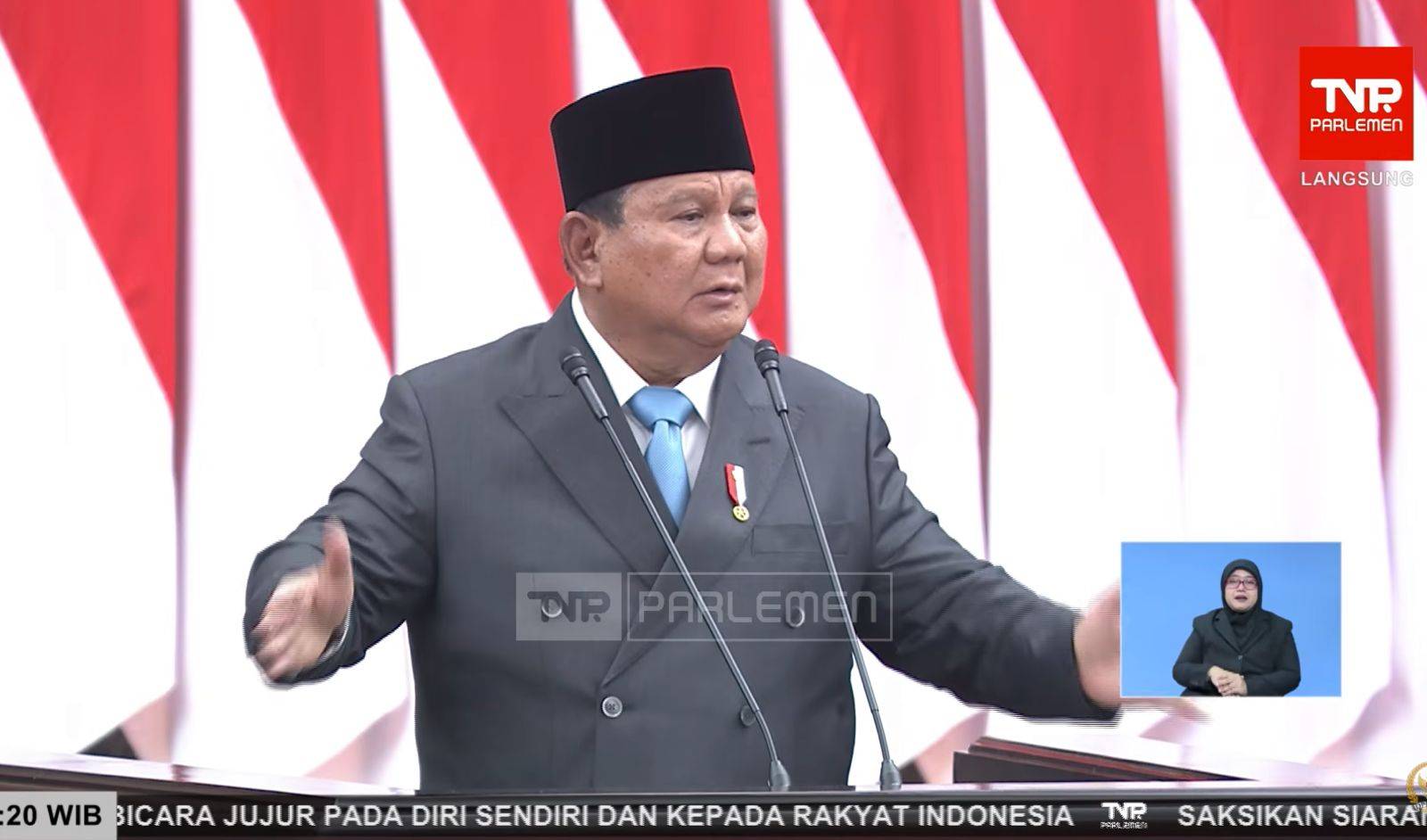 Prabowo Targetkan Ekonomi 2027 Tumbuh 6,5 Persen, Defisit APBN Maksimal 2,4 Persen. Foto: Tangkapan Layar/Youtube TV Parlemen