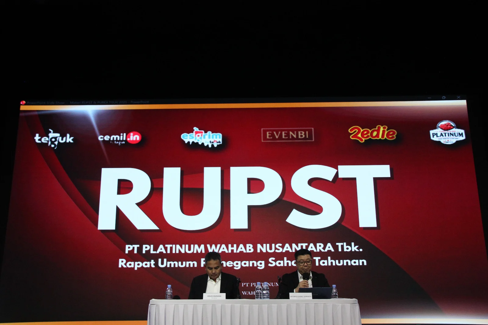 Rapat Umum Pemegang Saham Tahunan (RUPST) dan Rapat Umum Pemegang Saham Luar Biasa (RUPSLB) PT Platinum Wahab Nusantara Tbk (TGUK) menetapkan jajaran direksi baru. Dok. TGUK