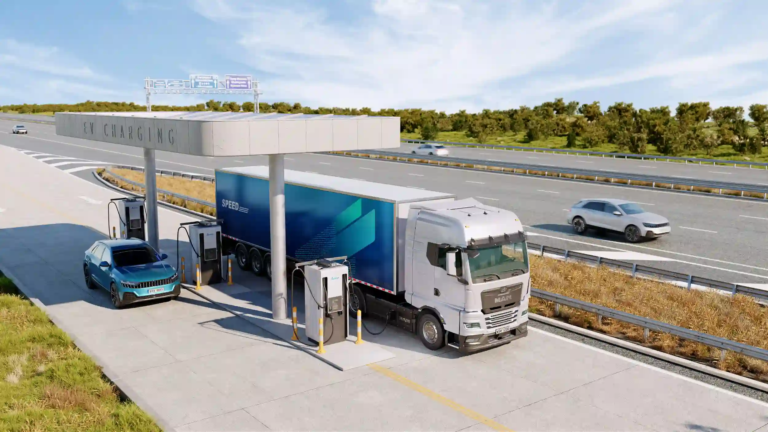 Asosiasi Logistik Forwarder Indonesia (ALFI) sebut harga truk listrik masih mahal di tengah tantangan biaya operasional BBM. Butuh insentif hingga SPKLU khusus truk listrik di beberapa area ini. Foto: Electric Vehicle Charging