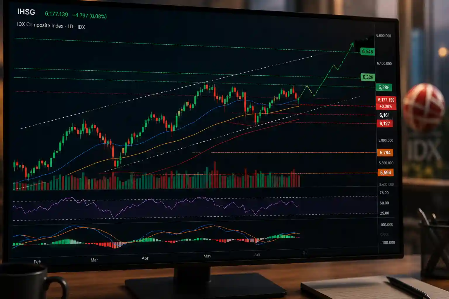 IHSG masih mencatat kenaikan 2,82 persen dengan dominasi volume beli. (Foto: KabarBursa)