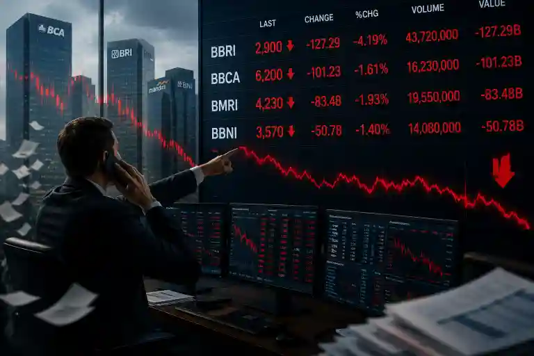 Nilai net sell asing pada BBRI mencapai Rp127,29 miliar dengan volume penjualan bersih sekitar 43,72 juta saham. (Foto: KabarBursa)